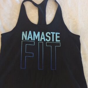 Nike Black Tank Top with Blue and White Print